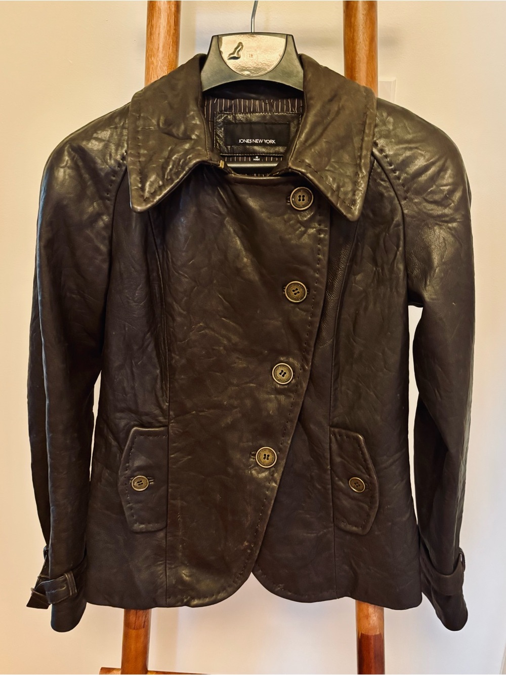 Vintage Jones New York unique leather jacket coat